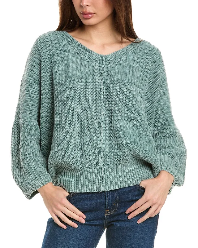Women's Chic Outfit Lightweight Fabric Labiz Low Gauge Chunky Wash Sweater