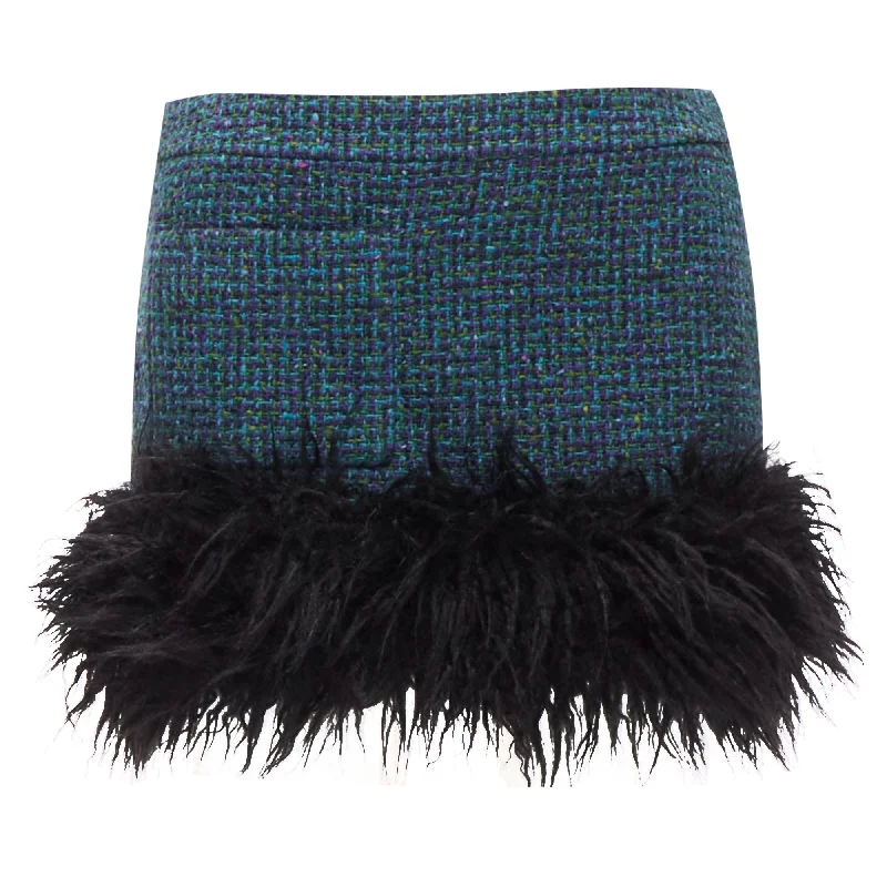 Women's Clothing For Travel Exclusive Deals Online Saint Laurent tweed faux fur trim mini skirt Women's Clothing For Travel Exclusive Deals Online Saint Laurent tweed faux fur trim mini skirt