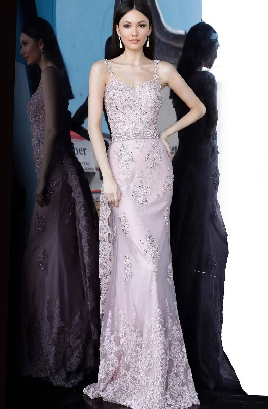 Women's Outerwear Apparel Enjoy Discount Jovani - JVN2444SC Embroidered Sleeveless Trumpet Gown with Overskirt Women's Outerwear Apparel Enjoy Discount Jovani - JVN2444SC Embroidered Sleeveless Trumpet Gown with Overskirt