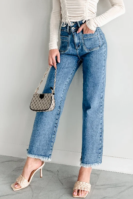 Affordable Women's Attire Anniversary Sale Harris High Rise Special A Frayed Hem Straight Leg Jeans (Medium) Affordable Women's Attire Anniversary Sale Harris High Rise Special A Frayed Hem Straight Leg Jeans (Medium)