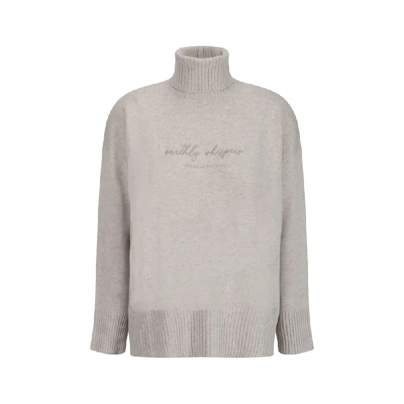 Women's Elegant Outfit Sophisticated Cut Brunello Cucinelli Turtleneck Women's Sweater Women's Elegant Outfit Sophisticated Cut Brunello Cucinelli Turtleneck Women's Sweater