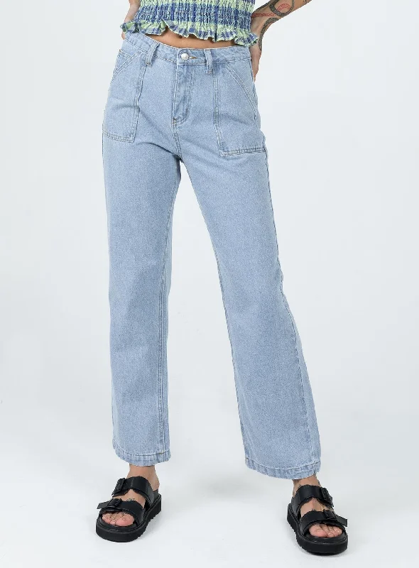 Women's Athletic Clothes Limited Edition Effie Cargo Staight Leg Jean Denim