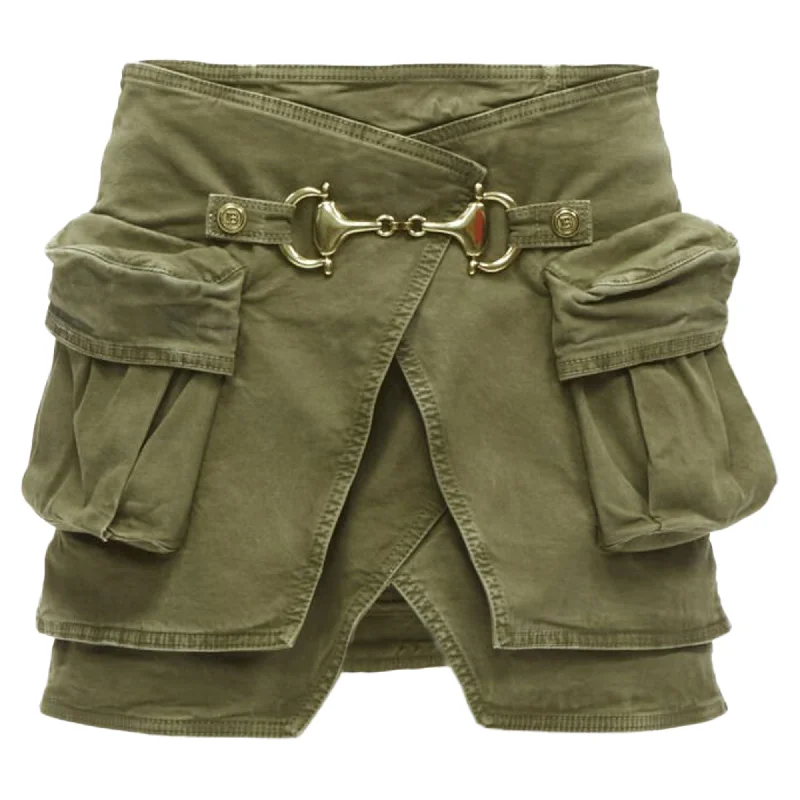 Timeless Women's Garments Classic Timeless Elegant Style Balmain tone horsebbuckle distressed cargo mini skirt Timeless Women's Garments Classic Timeless Elegant Style Balmain tone horsebbuckle distressed cargo mini skirt