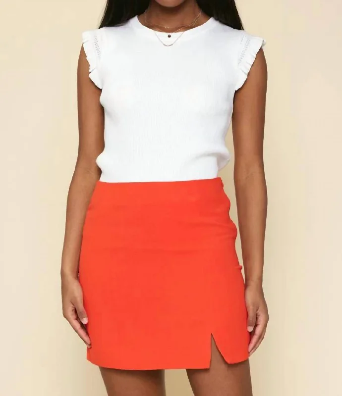 Women's Relaxed Outfit Massive Savings Tiny Side Slit Mini Skirt In Red