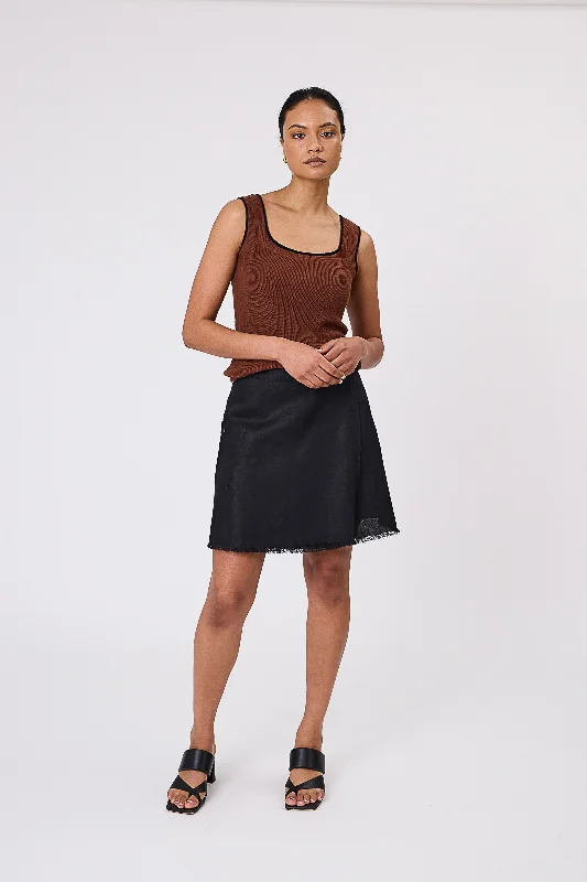 Women's Clothes For Work Summer Essentials Marlow Barcelona Wrap Skirt - Black