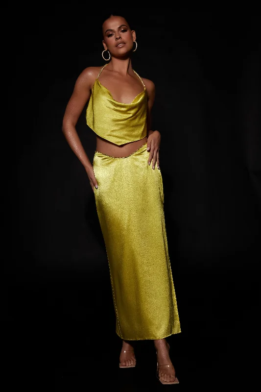 Women's Vacation Outfit Special Offers Christie Diamante Rope Maxi Skirt - Chartreuse Women's Vacation Outfit Special Offers Christie Diamante Rope Maxi Skirt - Chartreuse