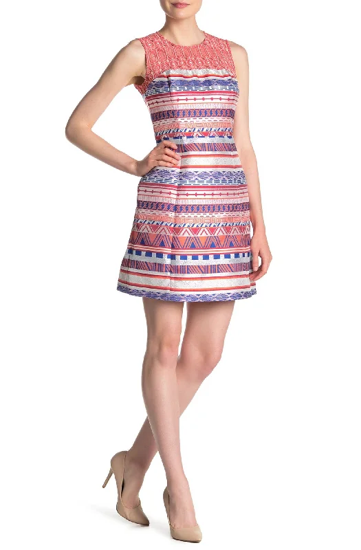 Women's Night-Out Clothes Stylish Looks Laundry - Sleeveless Multi Print Jacquard Short Dress HP01W21SC