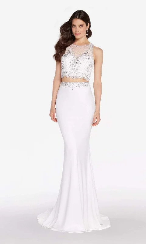 Formal Attire For Women Athleisure Wear Special Offer Alyce Paris 60016 - Sleeveless Adorned Bodice Sweep Train Dress