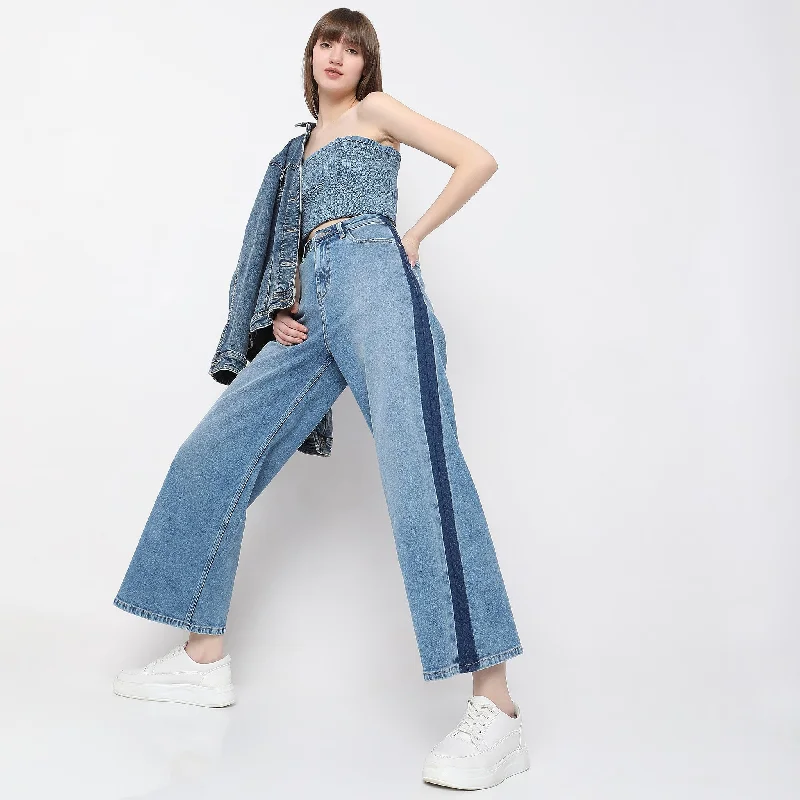 Women's Vintage Clothes Season Offer Flare Fit High Rise Jeans