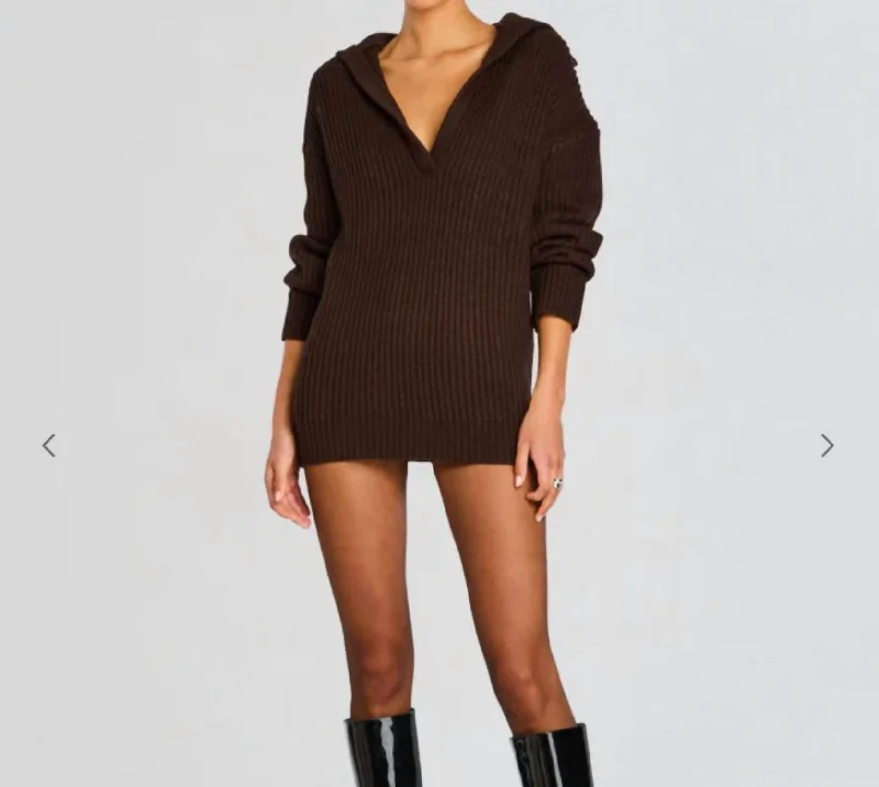 Women's Vintage Clothes Evening Elegance Shy Oversized Sweater In Ash Brown