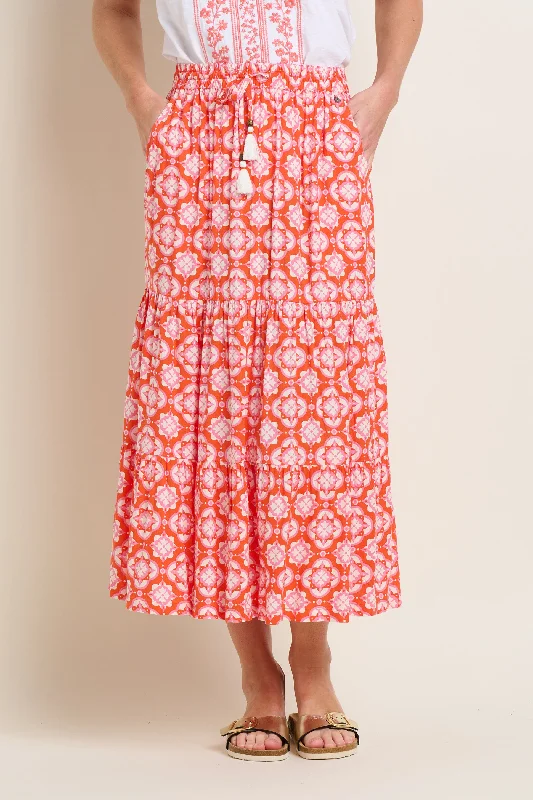 Women's Vintage Attire Contemporary Chic Moroccan Tile Skirt