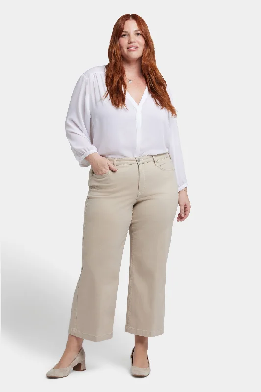 Women's Evening Outfit Style Breakthroughs Teresa Wide Leg Ankle Jeans In Plus Size - Feather Women's Evening Outfit Style Breakthroughs Teresa Wide Leg Ankle Jeans In Plus Size - Feather