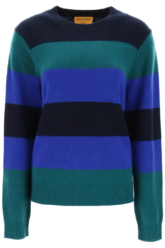 Women's Resort Garments Elevate Your Wardrobe Guest In Residence Women's Striped Cashmere Sweater Women's Resort Garments Elevate Your Wardrobe Guest In Residence Women's Striped Cashmere Sweater