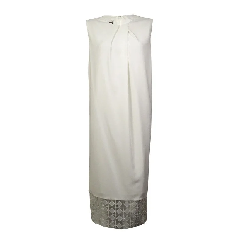Affordable Women's Attire Season Appropriate Women's Collection Anne Klein Women's Sleeveless Illusion Trimmed Dress