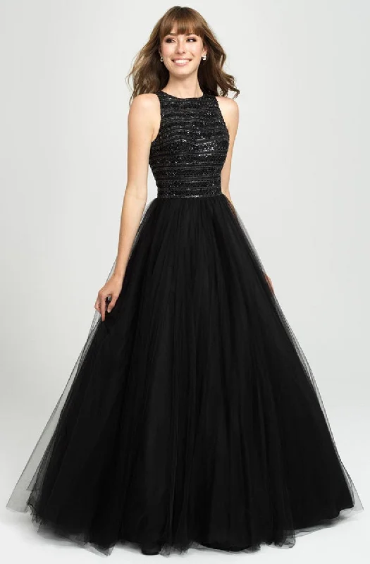 Stylish Outerwear Clothes For Women Stylish Spring Fashion Madison James - 19-119SC Long Sleeveless Beaded Bodice Tulle Dress