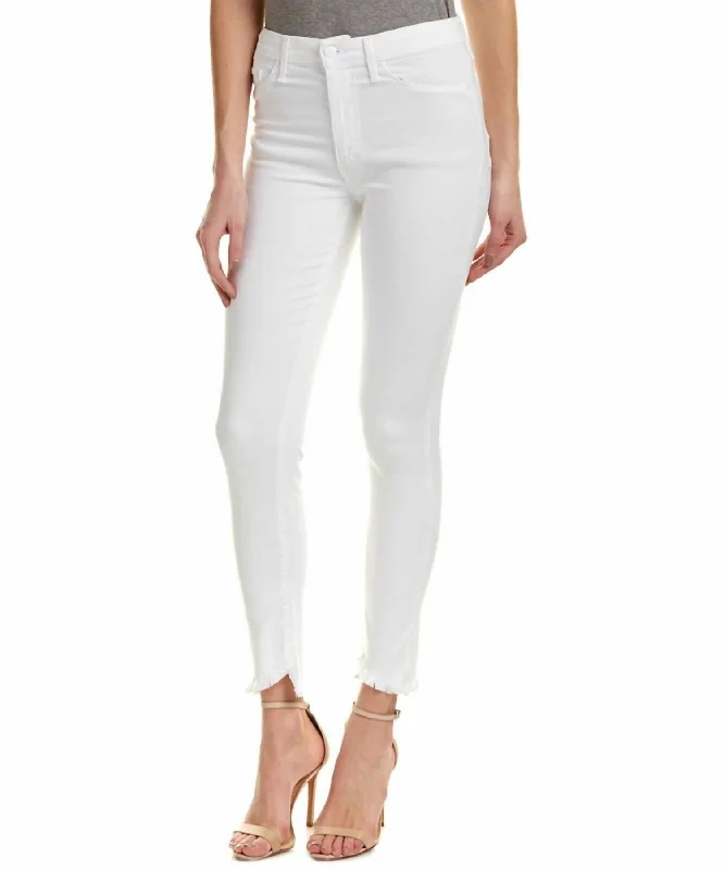Women's Formal Clothes Don't Miss Out Flawless Ankle Slanted Raw Hem High Rise Skinny Jeans In White Women's Formal Clothes Don't Miss Out Flawless Ankle Slanted Raw Hem High Rise Skinny Jeans In White