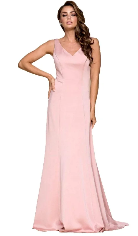 Women's Effortless Casual Outfit Bid Farewell To The Old Season Nox Anabel - Sleeveless V-neck Long A-line Dress Q011SC
