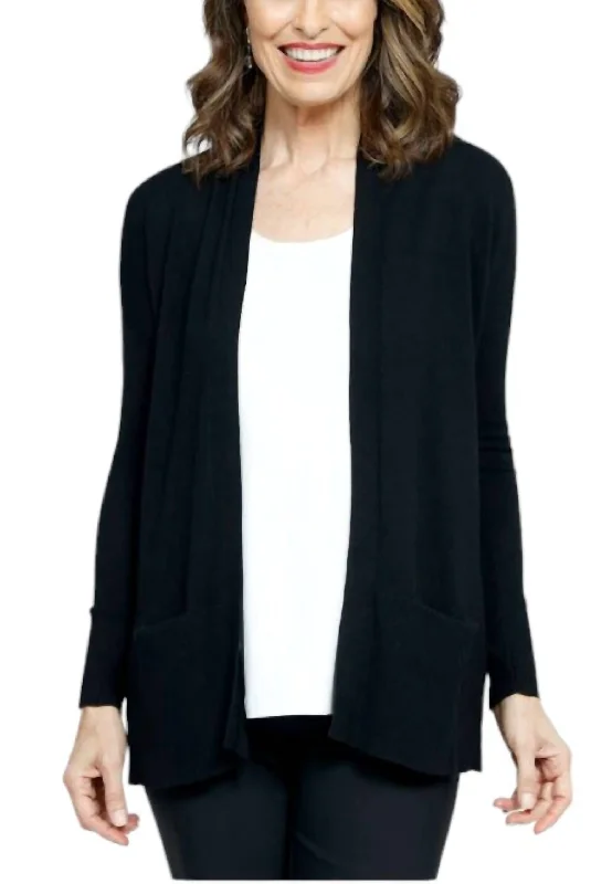 Women's Clothing Insane Discount Onslaught Long Sleeved Open Front Cardigan With Pockets In Black Women's Clothing Insane Discount Onslaught Long Sleeved Open Front Cardigan With Pockets In Black