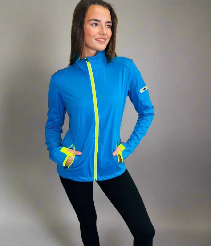 Women's Sporty Clothes Seasonal Fashion Blue & Yellow Lightweight Softshell Jacket