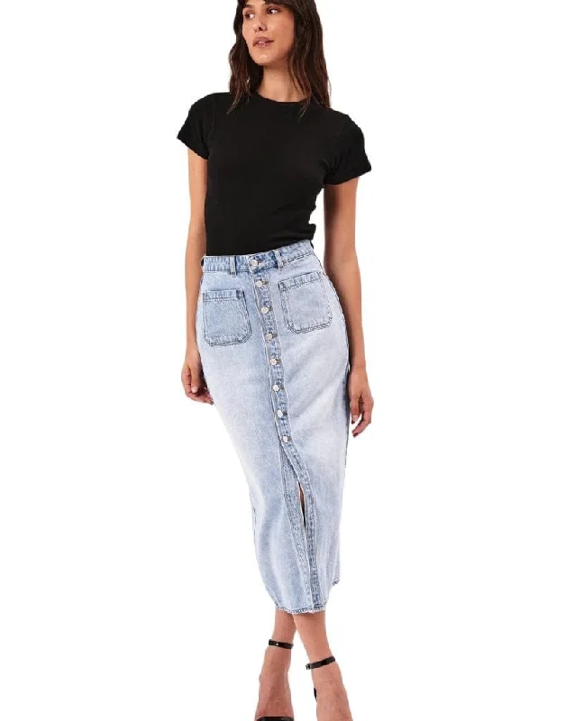 Women's Clothes And Garments Classic Charm Sailor Skirt Lyocell Blue - Light Vintage Blue Women's Clothes And Garments Classic Charm Sailor Skirt Lyocell Blue - Light Vintage Blue