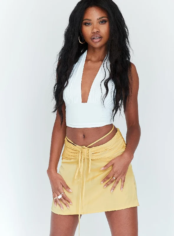 Women's Sporty Clothes Hot Styles Simone 2000's Mini Skirt Yellow