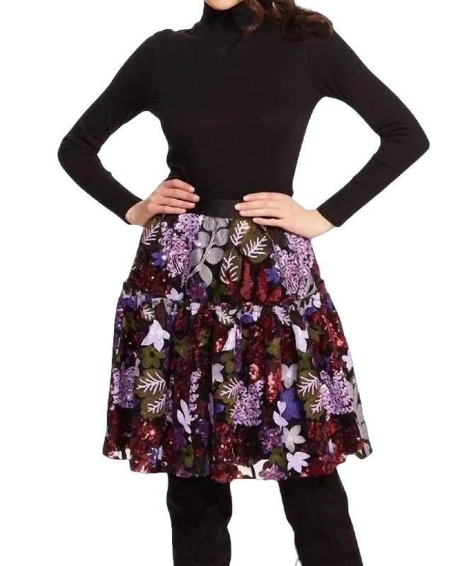 Women's Elegant Evening Outfit You'Ll Love Us Because Belle Skirt In Tempest Bloom