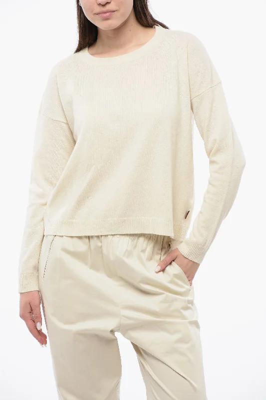 Women's Chic Outerwear Outfit Y2K Nostalgic Fashion Look Woolrich Crew Neck Cashmere Blend Sweater Women's Chic Outerwear Outfit Y2K Nostalgic Fashion Look Woolrich Crew Neck Cashmere Blend Sweater