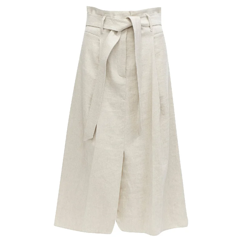 Women's Chic Outerwear Attire The Epitome Of Modern Women's Fashion Brunello Cucinelli cotton linen tie belt A-line midi skirt Women's Chic Outerwear Attire The Epitome Of Modern Women's Fashion Brunello Cucinelli cotton linen tie belt A-line midi skirt