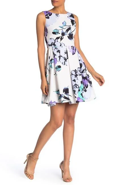 Women's Contemporary Clothing Fashion Sale Taylor - Sleeveless Floral Print Scuba Dress 1307MSC