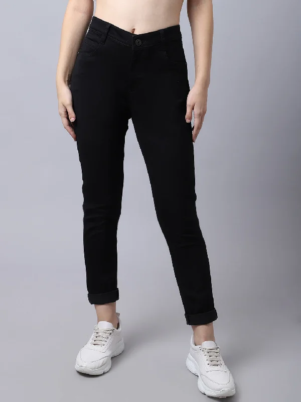 Women's Casual Garments Trend Alert Women's Casual Skinny Fit Black No Fade Mid rise Jeans