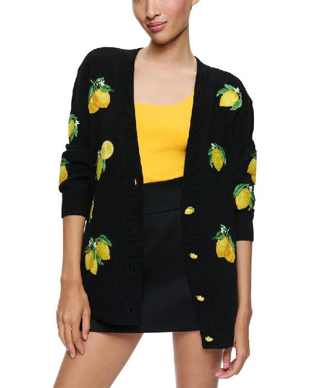 Women's Clothes For Work Final Sale alice + olivia Bradford Patterned Wool Cardigan