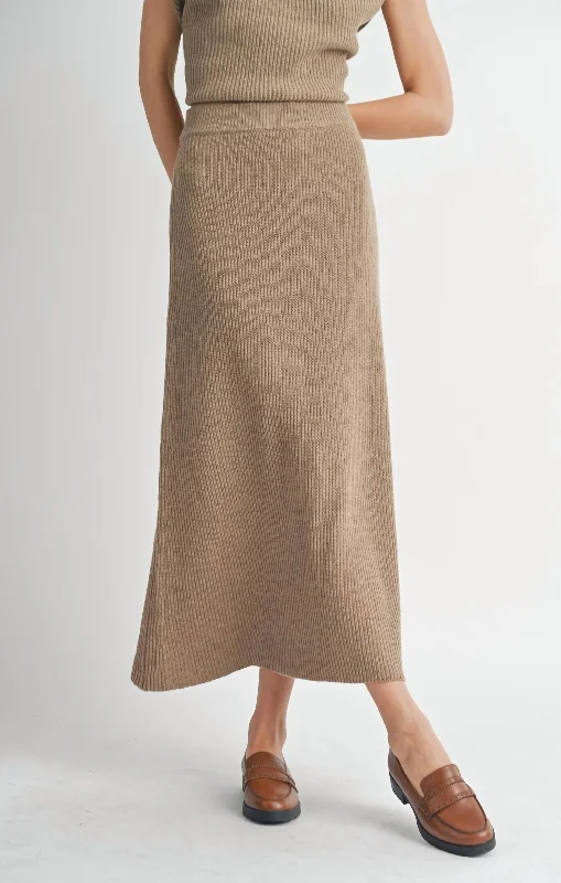 Women's Classic Outfit Absurdly Cheap Sale Crosby Sweater Midi Skirt In Dark Taupe