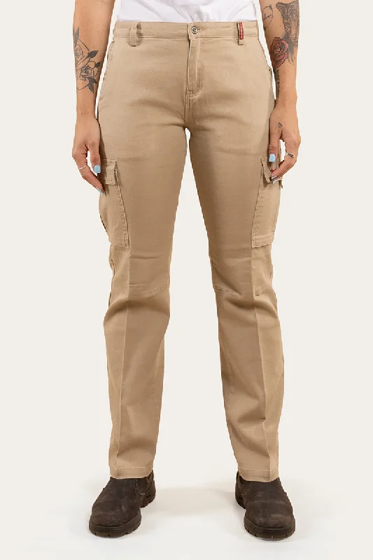 Women's Relaxed Outfit Parisian Effortless Chic Style Kambalda Womens Heavy Weight Work Pant - Camel Women's Relaxed Outfit Parisian Effortless Chic Style Kambalda Womens Heavy Weight Work Pant - Camel